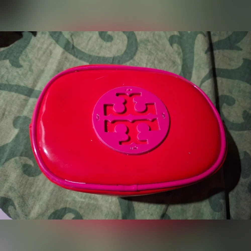 Tory Burch Bright Red Cosmetic Pouch - Picture 1 of 4